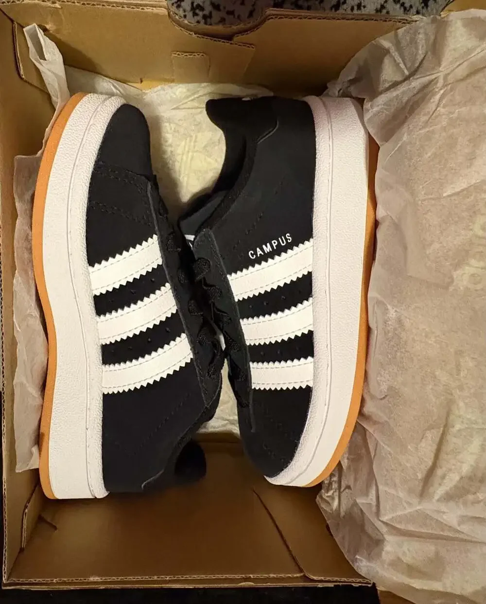 Adidas Campus 00s EL C Black White Gum Toddler Kids Shoes Size 12